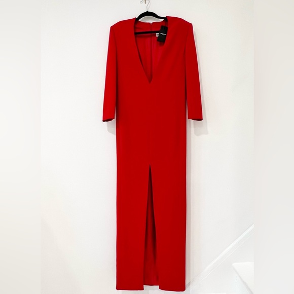 SAINT LAURENT Plunging Crepe Column Dress - Picture 4 of 16